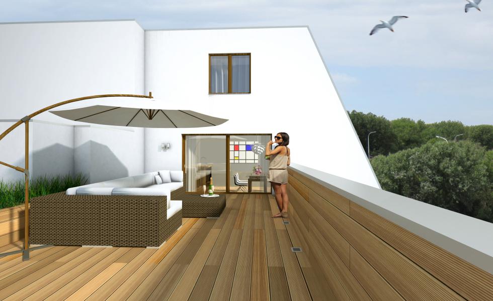 3D render voor in brochure verkoop penthouse